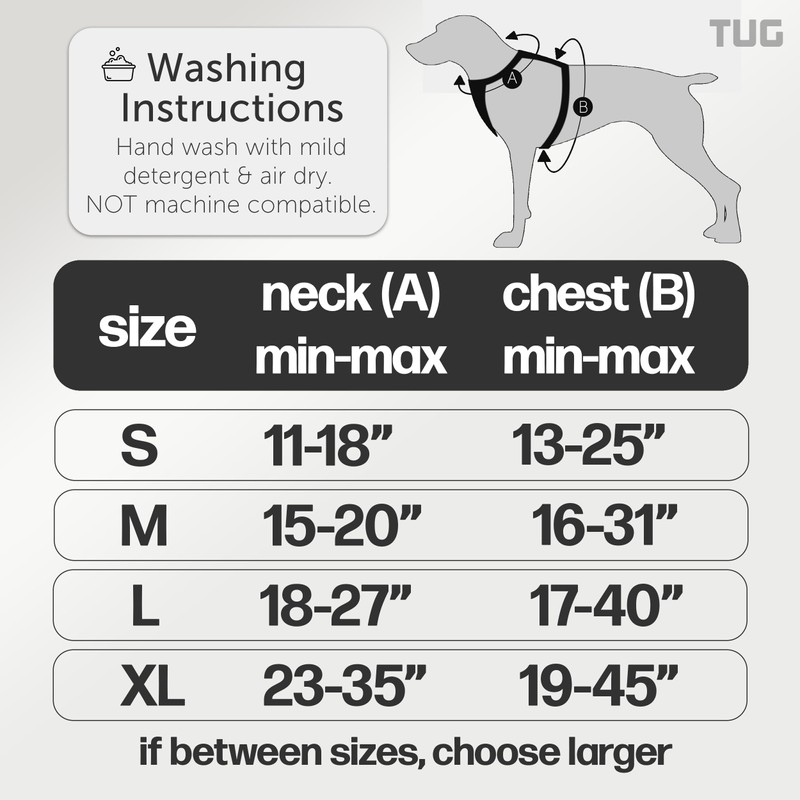 TUG Dog Harness with 2 Leash Connection Points | Adjustable,