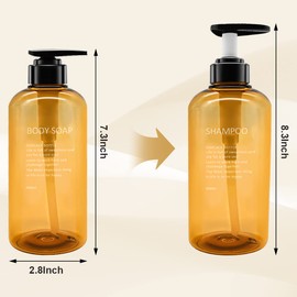 3 Pack Refillable Shampoo and Conditioner Dispenser, Empty Plastic Soap Dispenser for Shower, Reusable Shampoo and Body Wash Bottle Pump Set for Bathroom or Hotel