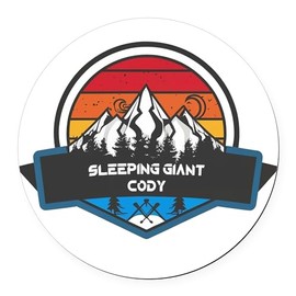 CafePress Sleeping Giant Ski Resort Cody Wyoming 5.5" Round Car Magnet Magnetic Bumper Display
