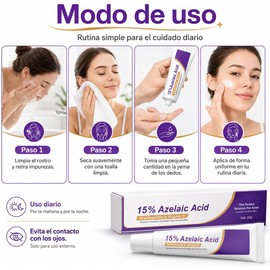 Ácido Azelaico Suero Facial al 15%, Ácido Azelaico Crema Hidratante Facial con Ácid Hialurónico, Textura Ligera para Piel Sensible, 20g (2)
