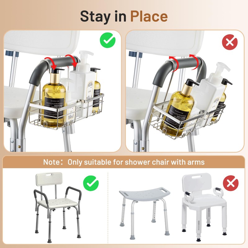 DELLAN Hanging Shower Caddy, Shower Rack with Hooks for Shower