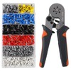 Ferrule Crimping Tool Kit, QCCAN AWG23-7(0.25-10mm²) Self-adjustable Ratchet Wire Crimping