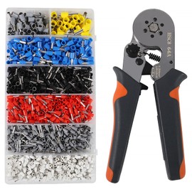 Ferrule Crimping Tool Kit, QCCAN AWG23-7(0.25-10mm²) Self-adjustable Ratchet Wire Crimping Tool Kit Crimper Plier Set with 2000PCS Wire Terminals Crimping Connectors Wire End Ferrules