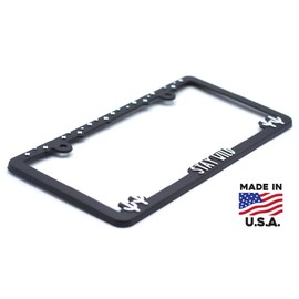 Spiffy Stay Wild License Plate Frame | Floral Car Accessories for Women | Country Girl License Plate Holder | Boho Hippie Aesthetic Retro License Plate Bracket | Made in The USA (Cactus and Stars)