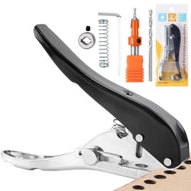 KEWAYO 8mm Single Hole Punch with Adjustable Scale for ID Cards PVC Badge Photo