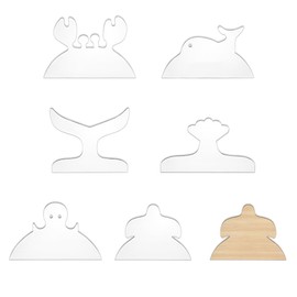 PH PandaHall 6 Styles Ocean Theme Cutting Board Template 6pcs Acrylic Charcuterie Board Handle Templates Woodworking Tracing Stencils Angled Stencils for Kitchen DIY Cutting Board, 5mm Thick