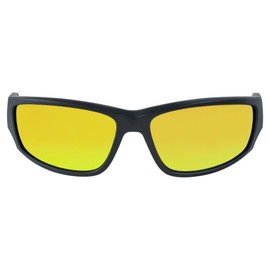 Epoch Eyewear Salerno Golf Sport Sunglasses Black-Orange Frame with Orange Mirror Lens