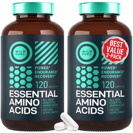 WILD FUEL- Suplemento de Aminoácidos Esenciales Para Mujeres Y Hombres Todos los 9 BCAA Complejo de Aminoácidos para Poder y R                        