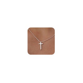 Gosfry Cross Necklace for Women Silver Plated Dainty Crucifix Pendant Cross Pendant Necklaces Trendy Jewelry Collier Femme Bijoux Femme Non Tarnish Hypoallergenic Waterproof Lightweight Gift for Women 01