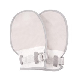 BOLGRLONG Medical Restraint Gloves, Set of 2 (Gray), Removable, Ring Included, For Seniors, Patients, Dementia, Scratch Resistant