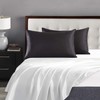 P Pothuiny Black Satin Pillowcase King Size Set of 2,