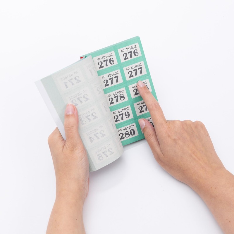 evelay Cloakroom Tombola Draw Tickets Numbered Green 1-1000