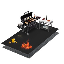 Amerbro 3 Layers Thickening 80x48 inchs Large Grill Mat for Outdoor Grill,Barbeque Grill Cooking Mats for Outdoor Floor Mat,BBQ Grill Mat Under Grill to Protect Deck,Grass,Patio,Indoor Fireplace Mats