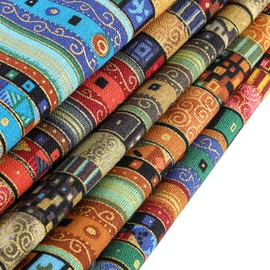 50 x 40 cm 5pcs Fat Quarters Cotton Fabric, Ethnic Pattern Fabric Squares, Floral Patchwork Fabric, Pre-Cut Quilting Cloth Fabric, Printed Fabric Bundles for Sewing DIY Face Protectors Crafting (1)