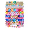 BFFAEAE Friendship Bracelets Heishi Surfer Clay Bead Bracelets Stack Beaded