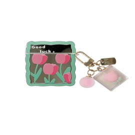 TOUTOU-Beguin Cute Flower Mirror Design Case Compatible with Airpods Pro, Soft TPU Shockproof Skin Kids Boys Girls Creative Wireless Earphone Case Protector Pink Flower