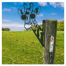 CCWORAN Metal Giraffe Garden Ornaments For Fences Decorations Outdoor Home Giraffe Animals Garden Decor Sculptures Rusty Cast Iron Silhouettes Tree Yard Wall Art Gift Giraffe