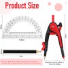 Eboot Red Student Geometry Math Set, Drawing Compass and 6