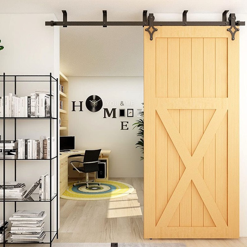 TSMST 8FT Ceiling Mount Sliding Barn Door Hardware Closet Track