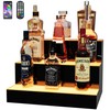 MESAlLUP 16 Inch 3 Tier Lighted Liquor Bottle Display Shelf,