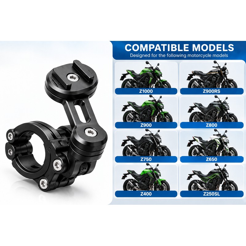 Motorcycle Phone Mount for Handlebar Use – Anti-Shock ABS &