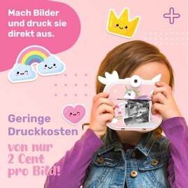 CUBIDI® - Children's Camera Instant Camera Children's Digital Camera Children with Printing Paper and 32GB Card Boys and Girls 3-12 Years