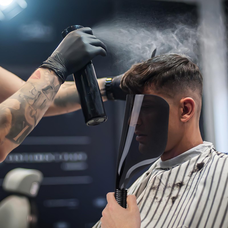 MHFOOU Barber Salon Faces Shields,Plastic Reusable Hairspray Face Protector Hairspray