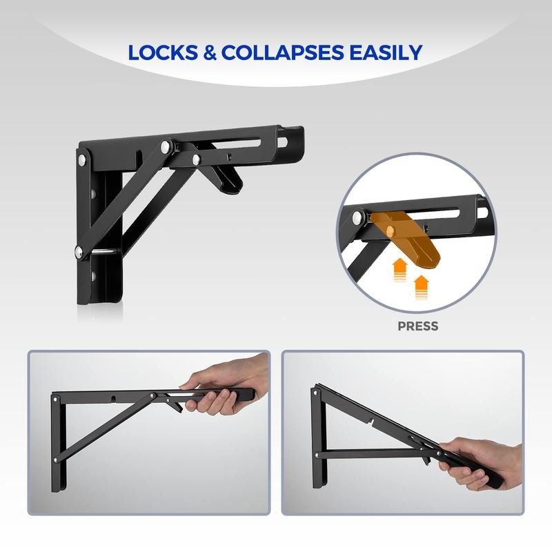 Ravinte Folding Shelf Brackets - Heavy Duty Shelf Brackets Collapsible