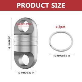 Magnetic Key Ring Titanium Quick Release Strong Magnetic Suction Made of Titanium Alloy Carabiner Key Ring Easy to Carry Key Ring Suitable for Carabiner (Silver)