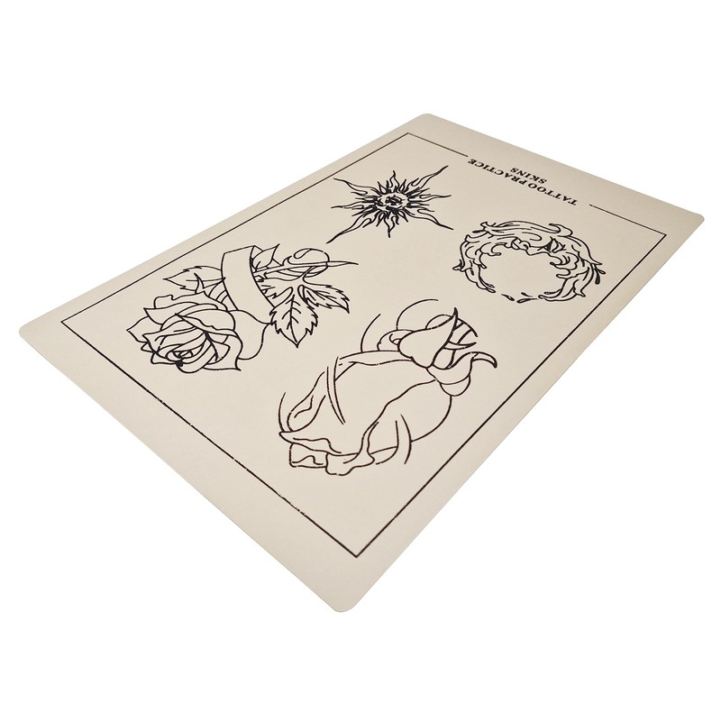 Large A4 Size Flower and Sun Tattoo Practice Skin (Pack
