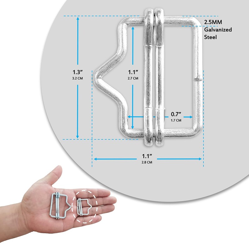 QMARK 10 Pack Electric Fence Polytape End Splicers, Polytape Buckle,