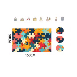 ZZBYSM 5X3FT Colorful Puzzle Photography Backdrop Multicolor Jigsaw Design Birthday Party Backdrop Banner Design Photo Background with Decoration Party Photography Cartoon BY324