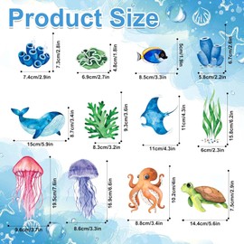 Glow in The Dark Ocean Wall Decals Sea Fish Wall Stickers Glow in The Dark Wall Decals for Kids Boys Girls Bedroom Living Room Wall Decor