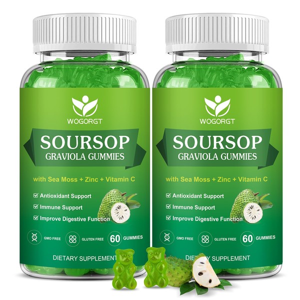 Soursop Graviola Gummies with Sea Moss Extract - Antioxidant, Cell