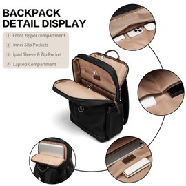 GOLF SUPAGS Laptop Backpack Women's Laptop School Backpack Waterproof Casual Backpack Multifunctional Laptop Bag Suitable for 15.6 Inch Notebooks, black