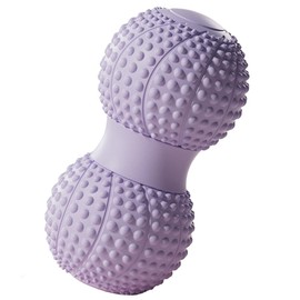 Peanut Massage Ball, Double Lacrosse Massage Roller Ball for Back Neck Shoulder Spine Legs HIPS, Myofascial Release, Trigger Points, Muscle Knots, and Yoga Therapy (Purple)