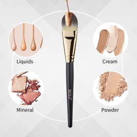 BEILI BEILI Foundation Brush Set for Liquid Mask Concealer Makeup Flat Foundation Makeup Brushes for Liquid Cream Foundation Powder Buffing Blending Premium Face Makeup Brushes(2Pcs)