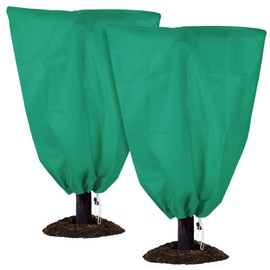 2 Pack Plant Covers Freeze Protection - 23.6"×31.5" Winter Frost Protection Bags for Outdoor Plants with Drawstring, Reusable Anti-Freeze Cloth for Garden & Potted Plants