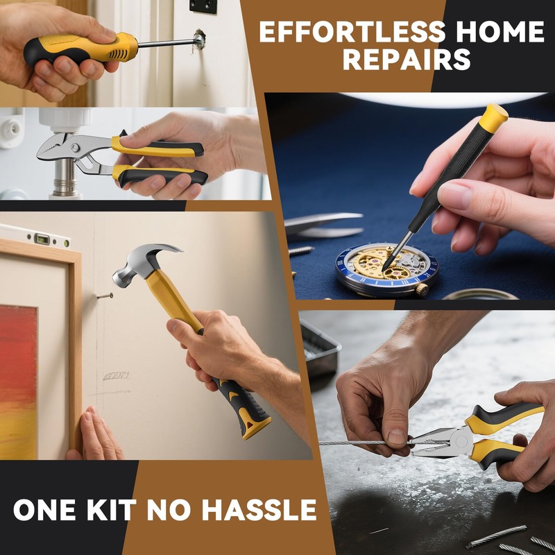 CRESOLVIA Home Tool Kit 199 Piece Basic Household Auto Repair