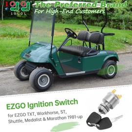 10L0L Golf Cart Ignition Switch 33639-G01 for EZGO E&G All Years, 3 Way 4 Spade Terminal Starter Switch Key with 2 Standard Keys for Light or Accessories