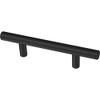 Brainerd BAR076W-FB 3" European Flat Black Bar Drawer Pull 6 Pack