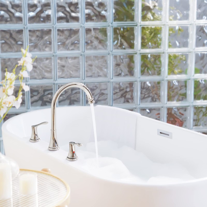 PARLOS High Arc 2-Handle Widespread Roman Tub Faucet with Valve