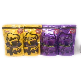 Oishi Pillows Bundle - Ube-Filled & Choco-Filled Crackers 5.29oz, 4 Pack