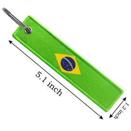 FHZJKJX 3 Pack Brazil Flag Brazilian Flag Keychain Tag with Key Ring - Keys, Cars, Motorcycles, Backpacks, Luggage and Gifts - EDC