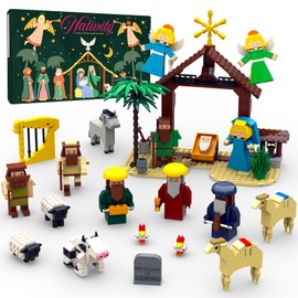 Nativity Advent Calendar 2025 Kids - 24 Days Christmas Countdown Nativity Scene Building Block Toys, STEM Xmas Gift for Boys & Girls Ages 6+, Holiday Party Favors