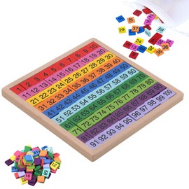 Xinlon Wooden Maths Learning Board Toy, Maths Learning Toy, 1-100 Continuous Numbers, Wooden Educational Game, Educational Toy, Gift, Children, Numbers, Colours & Calculation, Learning for Children