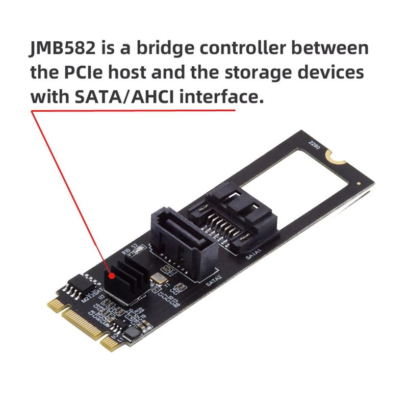 NFHK NGFF Key B+M PCI Express to SATA 3.0 6Gbps