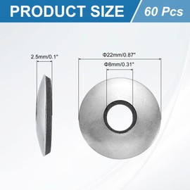 sourcing map 60Pcs 5/16" x 7/8" Sealing Washers, 304 Stainless Steel EPDM Bonded Neoprene Rubber Washers for Screws Bolts, Silver&Black