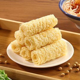 Deep Fried Bean Skin Rolls,Dried Tofu Skin Bean Roll,Golden Bean Curd Rolls,Asian Tofu Snack,for Hot Pot and Noodles,Cold Vegetable,Stir Fry(2 Packs,260g)