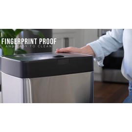 SIMPLI-MAGIC Sensor Trash Can Automatic Touchless Kitchen Garbage Bin, Stainless Steel, 13 Gallon